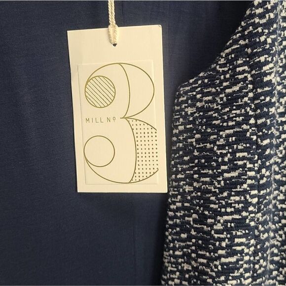 Tart Textured Wooven Navy Blue/ White Vest Size Small Cotton Blend - Picture 6 of 9